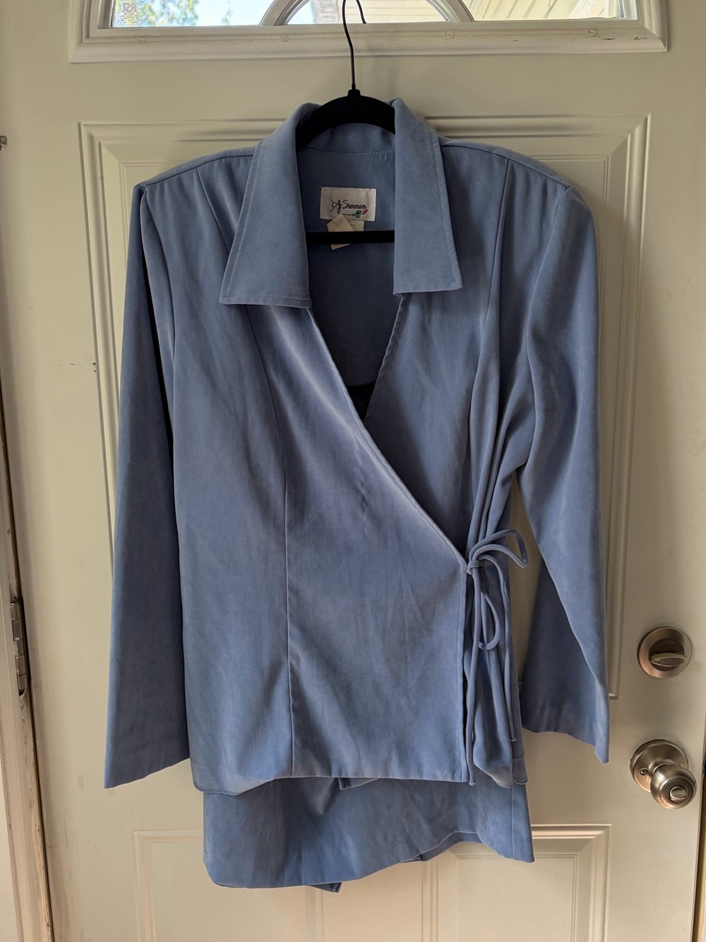 D.J. Summers Vintage Faux Suede Wrap Blazer & Skirt Set 🪻